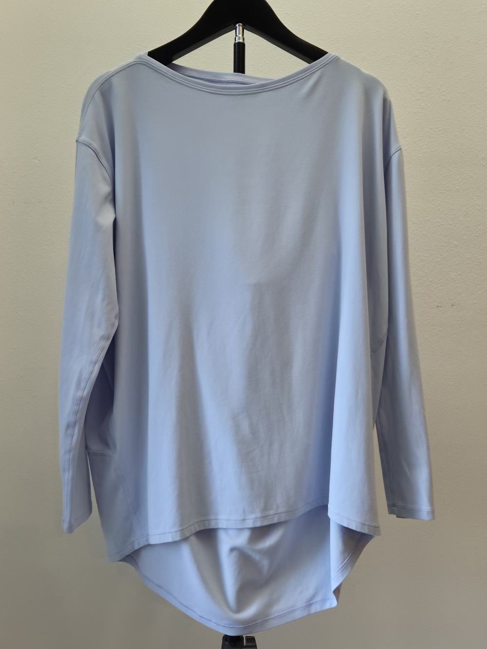 Lululemon Back In Action Long Sleeve Shirt Light Ice Blue Oversized Top Womens M